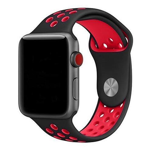 Black/Red силиконова каишка за Apple Watch