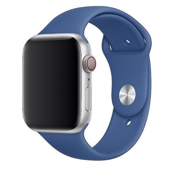 синя силиконова каишка за apple watch