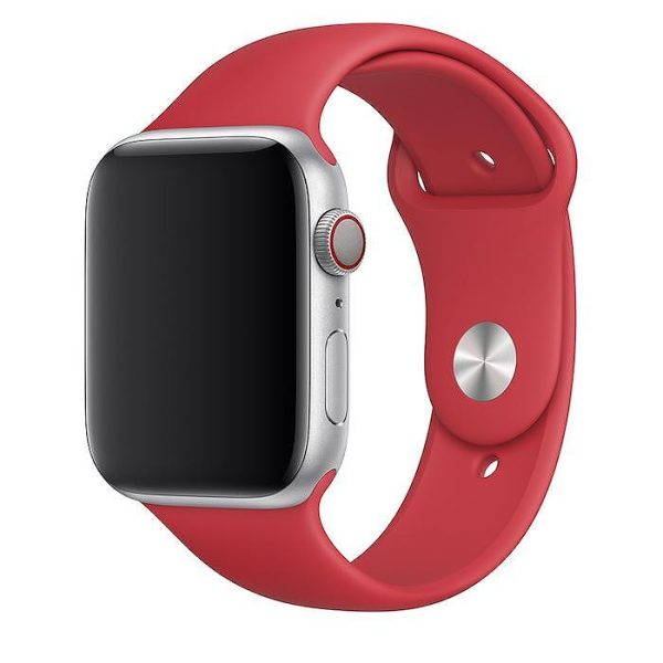 chervena silikonova kaishka za apple watch