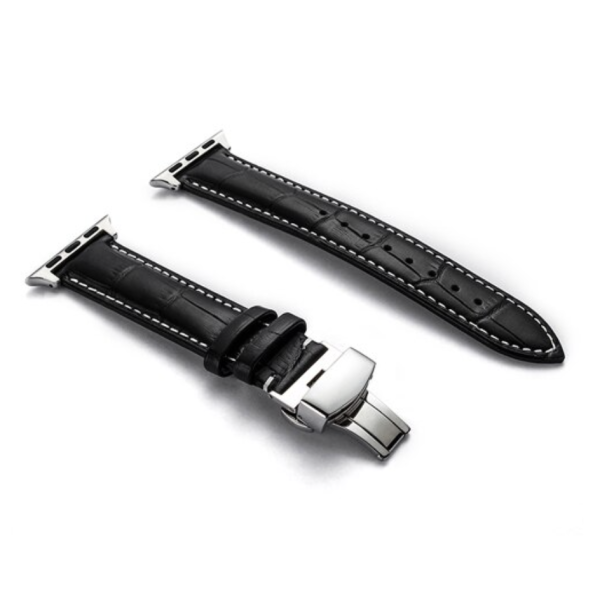 Черна кожена каишка за Apple Watch