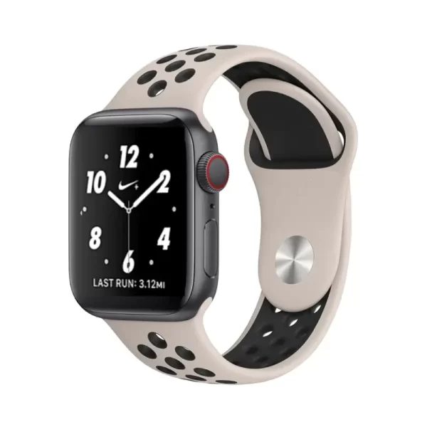 Desert Sand/Black силиконова каишка тип Nike за Apple Watch